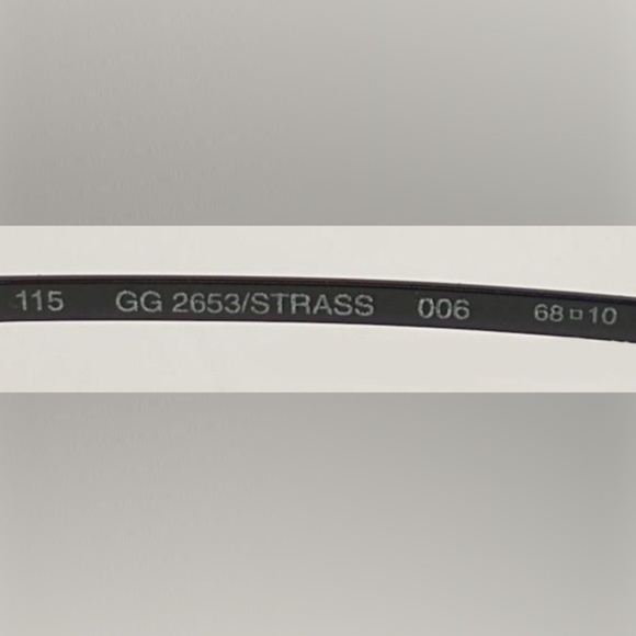 Gucci Sunglasses Unisex Black 115 GG 2653/STRASS 006 68 10 - Picture 9 of 10